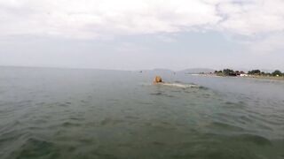 Incredible Sexy Fiance Swimming Naked on Ada Bojana FKK Resort
