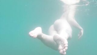 Incredible Sexy Fiance Swimming Naked on Ada Bojana FKK Resort