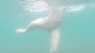 Incredible Sexy Fiance Swimming Naked on Ada Bojana FKK Resort