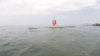 Incredible Sexy Fiance Swimming Naked on Ada Bojana FKK Resort