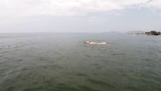 Incredible Sexy Fiance Swimming Naked on Ada Bojana FKK Resort