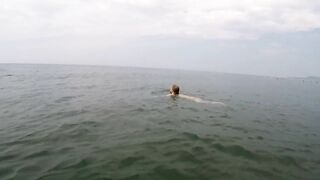 Incredible Sexy Fiance Swimming Naked on Ada Bojana FKK Resort