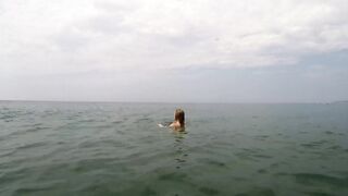 Incredible Sexy Fiance Swimming Naked on Ada Bojana FKK Resort