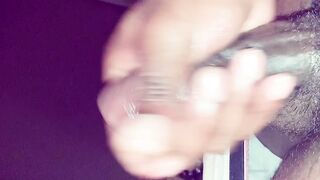 Self Chilling Ebony Penis, Cumming All Over My Couch