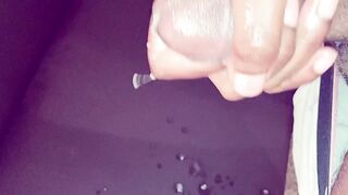Self Chilling Ebony Penis, Cumming All Over My Couch