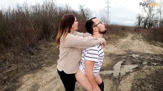 My bitch screamed loudly so she ate her cum) (pegging,