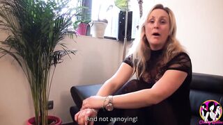 Long titted slutty blonde MILF experiences her first gang-bang with