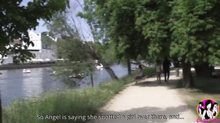Cutie long breasts Angel Wicky convinces an unknown cunt with mouth to