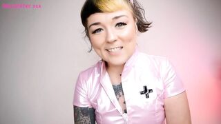 MEAN RUBBER NURSE MILKS AND FUCKS BOOTY