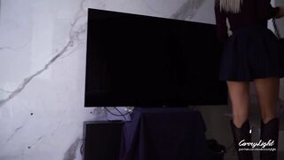 Step Milf Caught Step Son Jerking off and help him