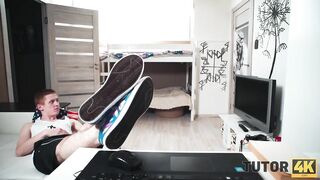 TUTOR4K. English trainer bald her cherry like knowing inside advance