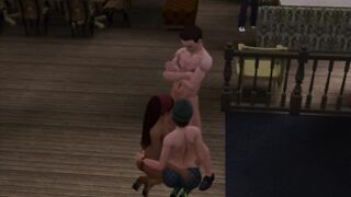 Sex Party with my Wifey and her Friend | Animated, Sims
