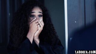 Scarlit Scandal as Laura inside a quarantine pandemic tape. She