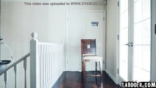 Scarlit Scandal as Laura inside a quarantine pandemic tape. She