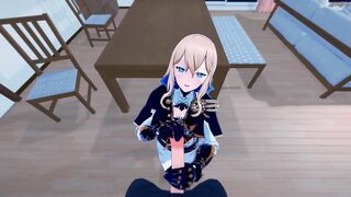 Jean gets pov screwed on a table before taking doggy style