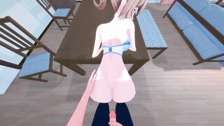Jean gets pov screwed on a table before taking doggy style