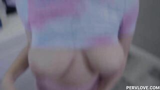 Pervert Brother Spying His Big Titted Sister to Fucks Her -