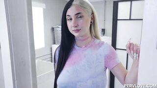 Pervert Brother Spying His Big Titted Sister to Fucks Her -