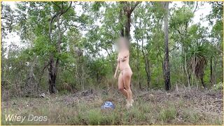 Fiance Flashing Long Titted into Outdoors Strip | Outdoors Exhibitionist