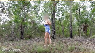 Fiance Flashing Long Titted into Outdoors Strip | Outdoors Exhibitionist