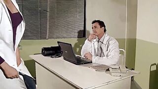 The crazy sexy nurse Lara, gets punished about blackmailing. Part one.