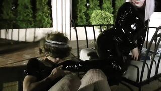 Home Movie FETISH Bondage Fun inside LATEX with French Maid