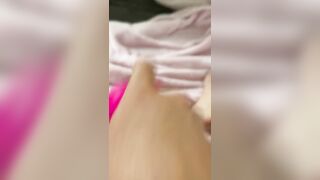 Ambys Crutchless Vibrator Bouncing makes her Hooters Jiggle