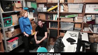 Big Tit Security Guard Fucks Young Thief