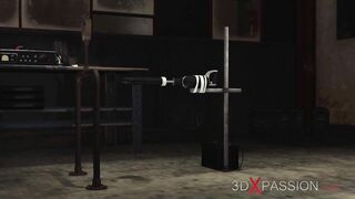 3d Cucold and Screwed Machine. a Lusty Blone and African