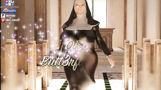 Confession Booth! Hentai Long Butt Nun Spanks School sluts Front