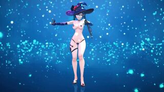 Mmd R18 Keqing Genshin Impact and Spongebob Square Pant Join