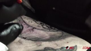 Marie Bossette Gets a Painful Tattoo on her Leg