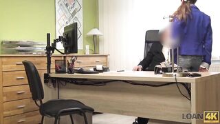 LOAN4K. Loan agent is interested inside sex with long-tittied poor