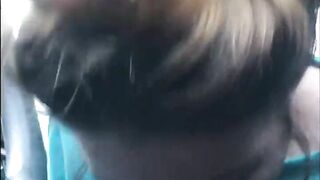 Blowing cock into the college parking lot before class