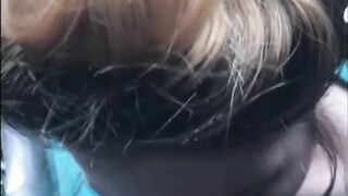 Blowing cock into the college parking lot before class
