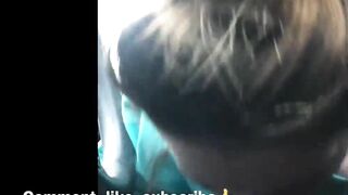 Blowing cock into the college parking lot before class