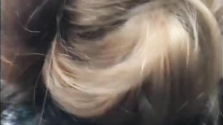 Blowing cock into the college parking lot before class