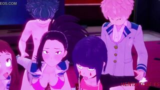 Boku No Hero Animated - Sex Party Yaoyorozu Momo, Ochako Uraraka