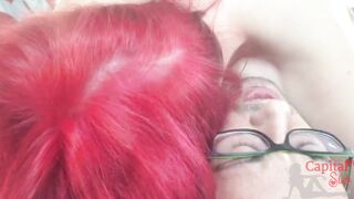 Hot Red Head Bored inside Hotel