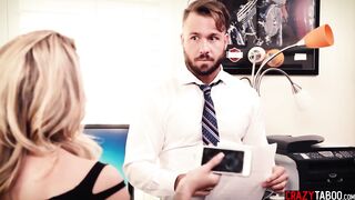 Nasty huge breasts blonde milf Jessa Rhodes blowing husbands cock
