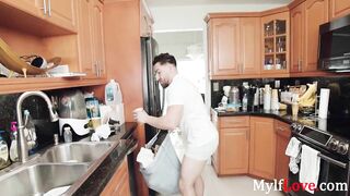Hispanic Cougar Motivates Son Clean- Havana Bleu