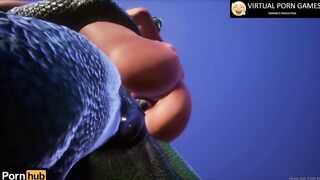 Furry Crocodile Sex with two Dicks 4K 60 FPS Animation