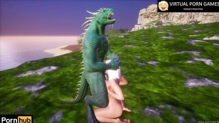 Furry Crocodile Sex with two Dicks 4K 60 FPS Animation