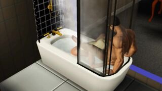 Bj into the Shower! made a Sister | Porno Game,