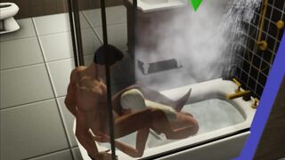 Bj into the Shower! made a Sister | Porno Game,