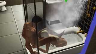 Bj into the Shower! made a Sister | Porno Game,