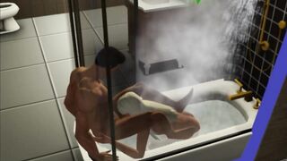 Bj into the Shower! made a Sister | Porno Game,
