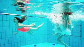 3 Hottest Goddess Swim Nude inside the Pool