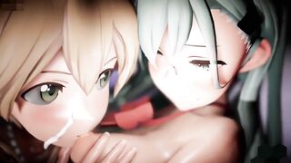 Mmd R18 Suzuya and Priz want Cake into Twat Cutie