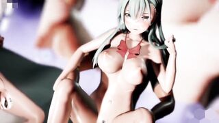 Mmd R18 Suzuya and Priz want Cake into Twat Cutie